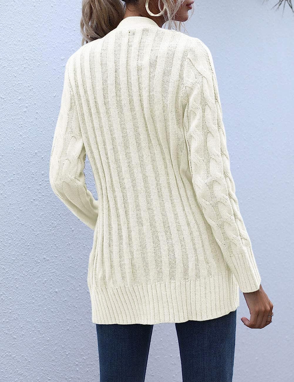 Women's Long Sleeve Cable Knit Sweater Cardigan CD456