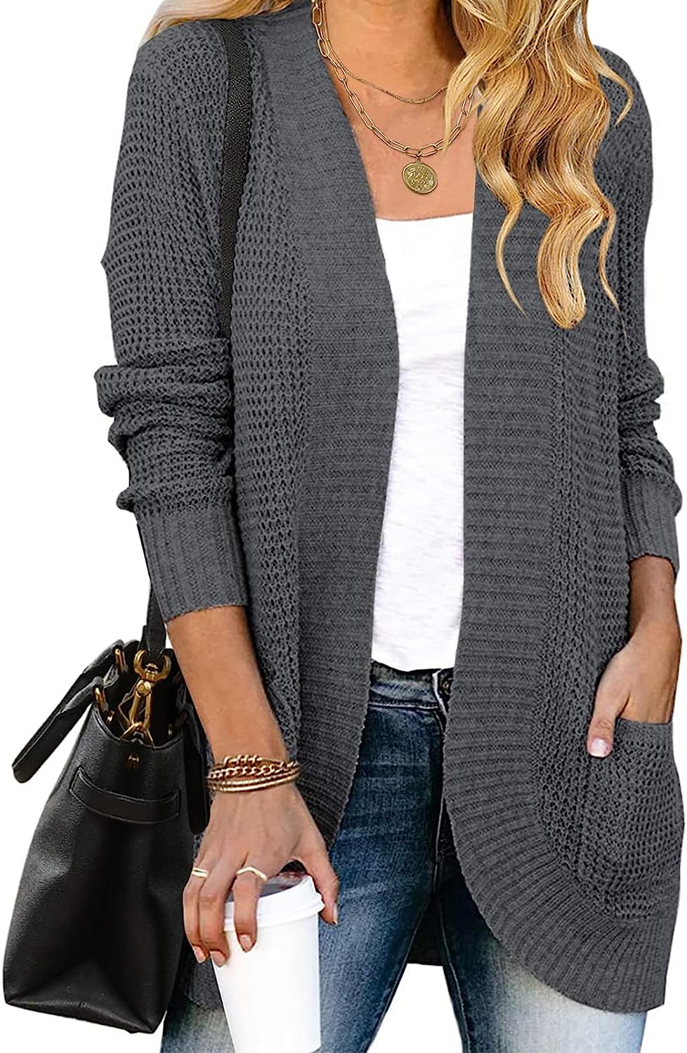 Women's Chunky Knit Sweater Cardigan Outwear CD460