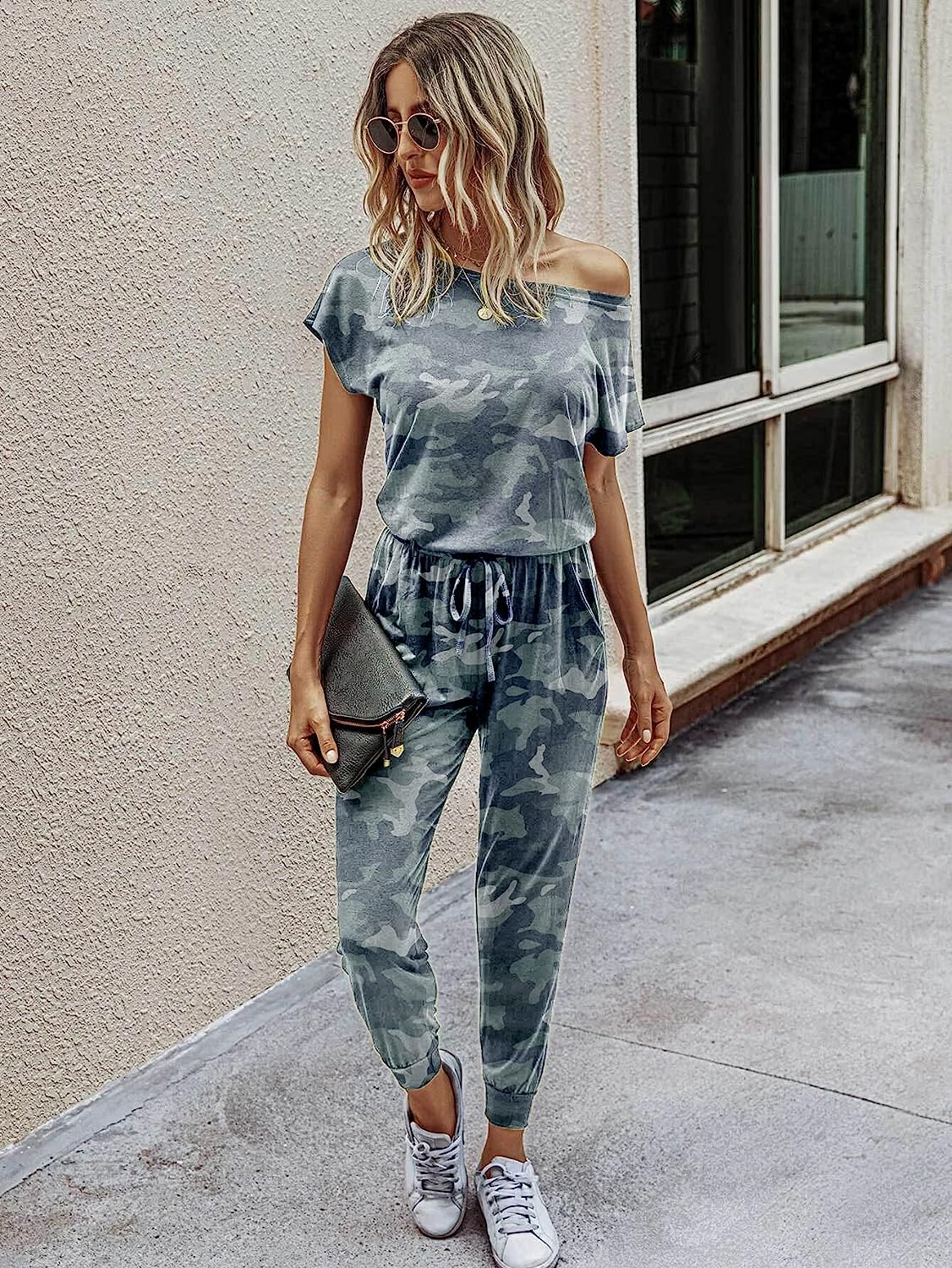 Women's Loose Off Shoulder Elastic Stretchy Jumpsuit CD465
