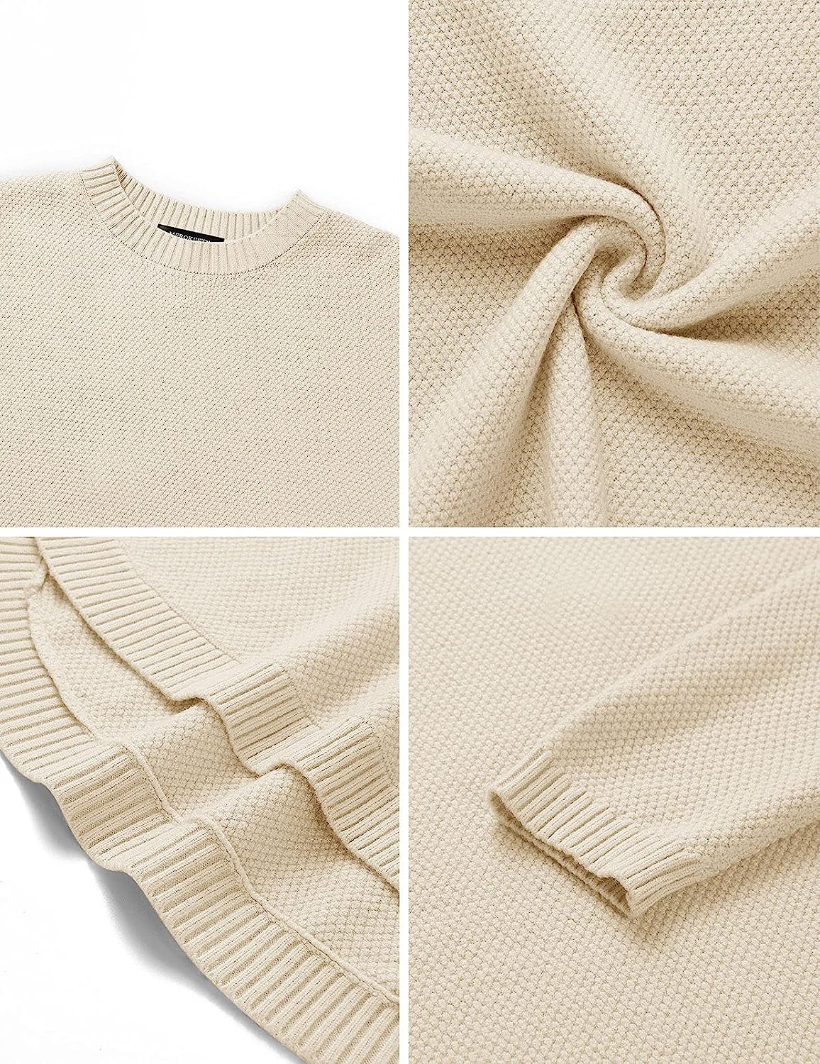 Women's Oversized Crew Neck Knit Pullover Sweater CD459