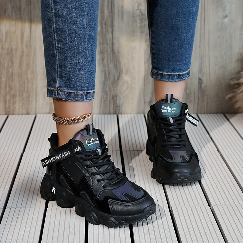 Women's Thick Sole Non-slip Waterproof Lace-up Sneakers CD419