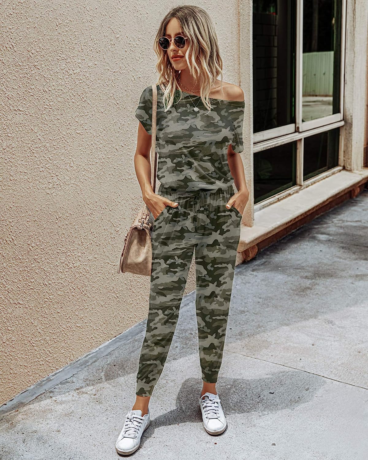 Women's Loose Off Shoulder Elastic Stretchy Jumpsuit CD465