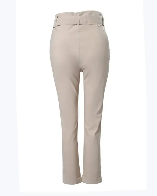 High Waist Pocket Design Cargo Pants With Belt