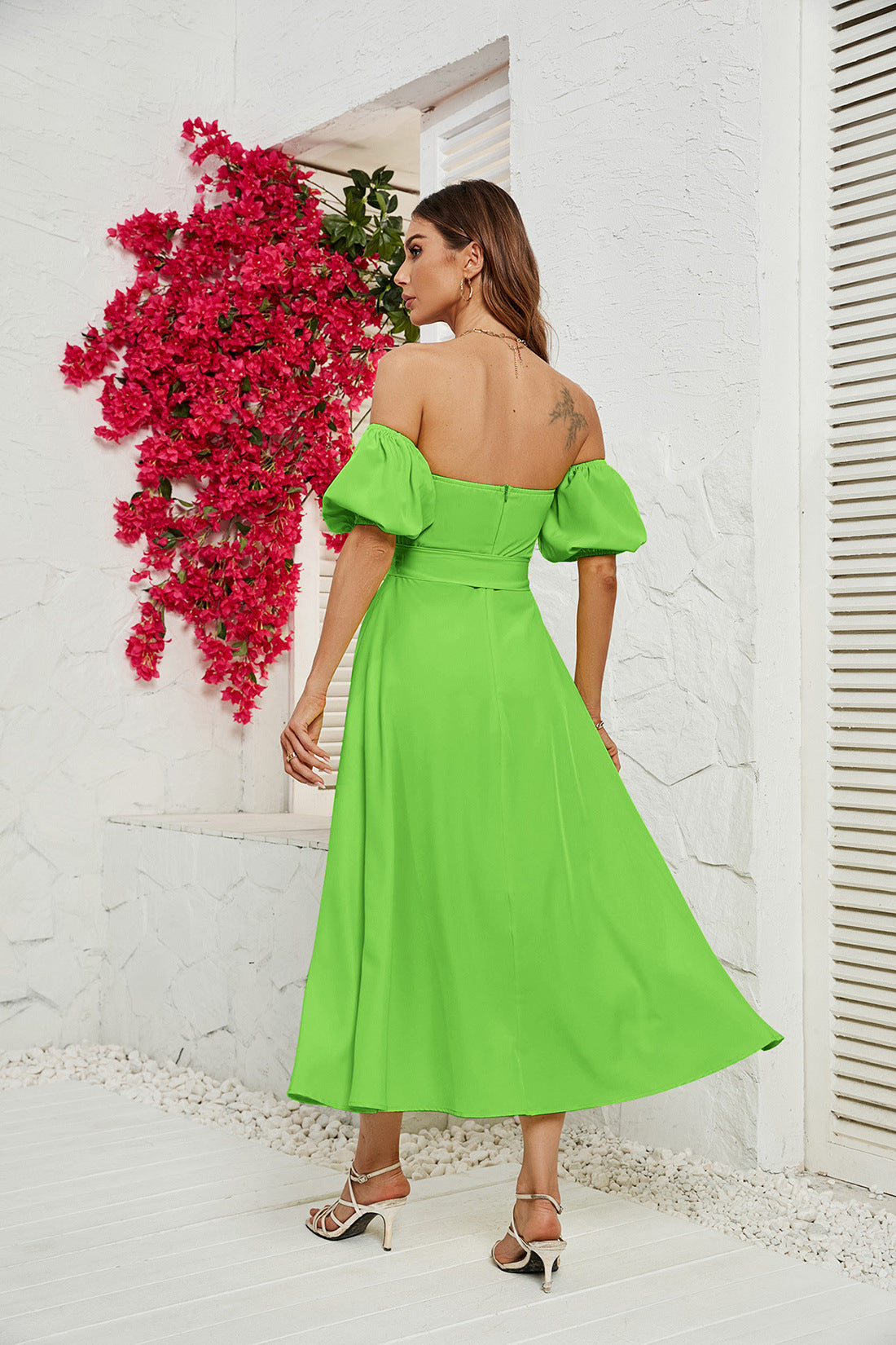 Women's Bust Lace Up Short Sleeve Dress CD583