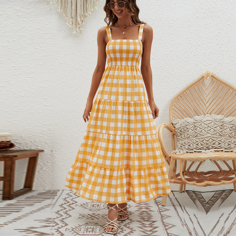 Women's Striped Strap Waist Dress CD523