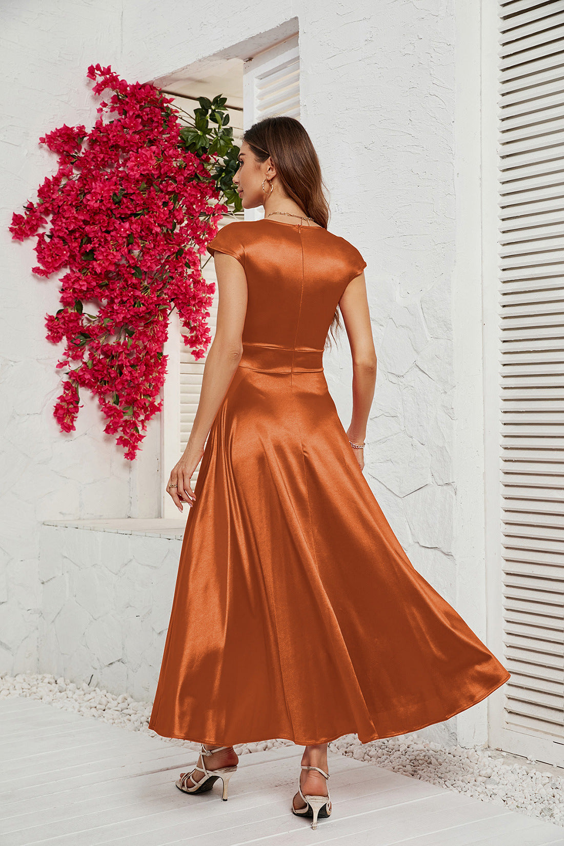 Women's V-neck Big Swing Spicy Girl Dress CD566