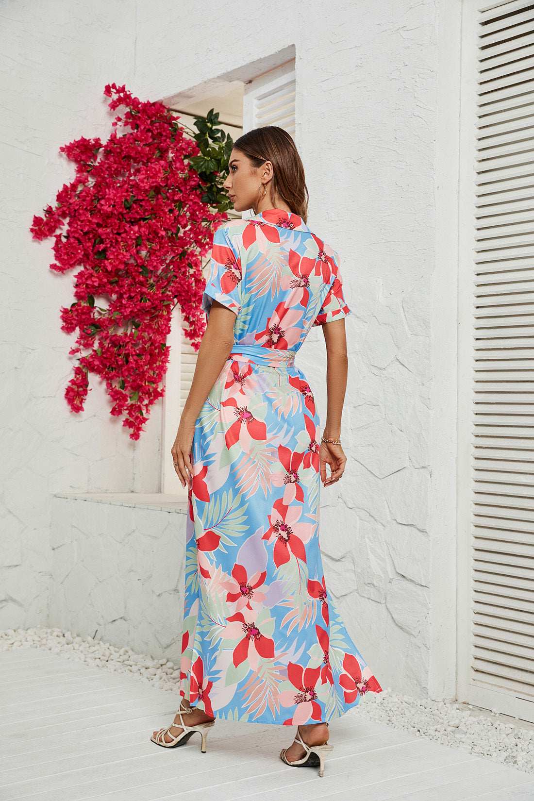 Women's Printed Split Dopamine Dress CD552