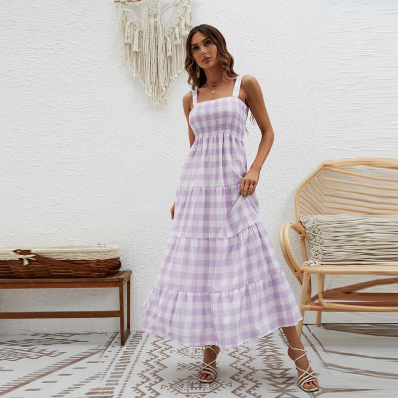 Women's Striped Strap Waist Dress CD523