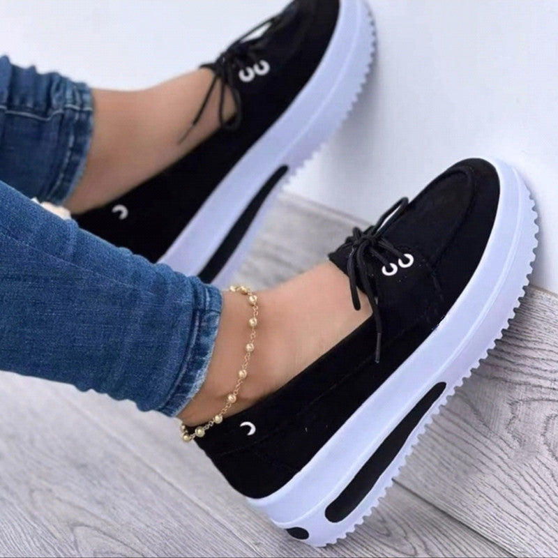 Women's Sports Leisure Low-top Loafers with Thick Soles CD504