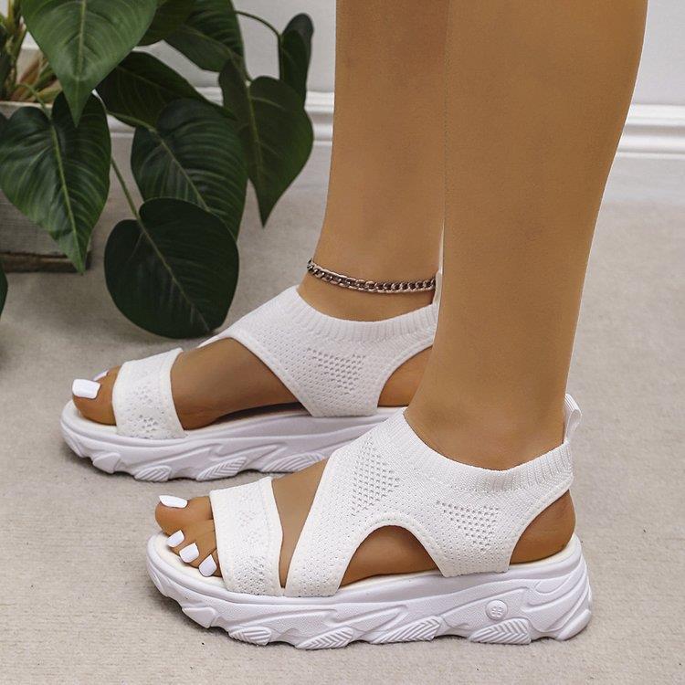 Women's Fish Mouth Thick Bottom Flyknit Casual Sandal CD509