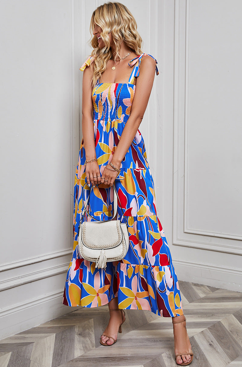 Women's Sexy Printed Strap Dress CD535