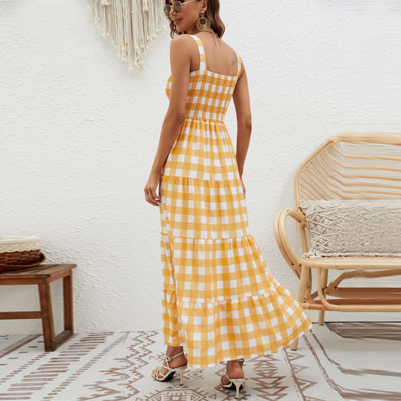 Women's Striped Strap Waist Dress CD523