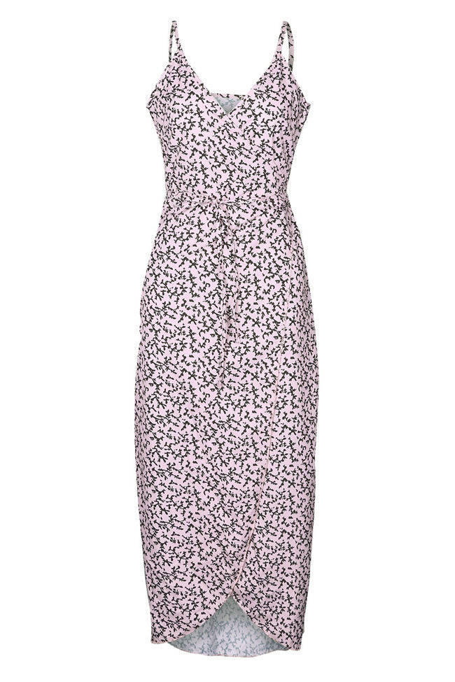 Sling Sleeveless V-neck Floral Sexy Dress CD321