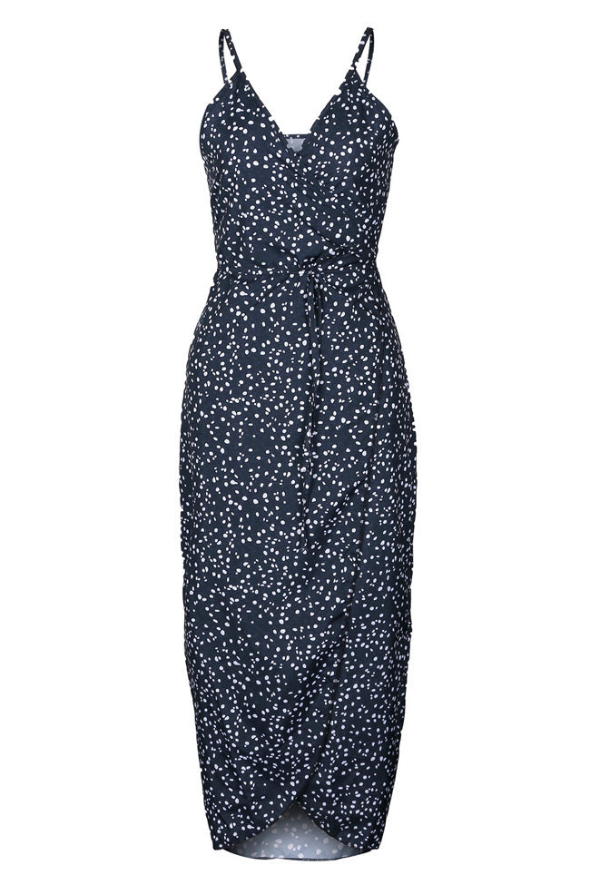 Sling Sleeveless V-neck Floral Sexy Dress CD321