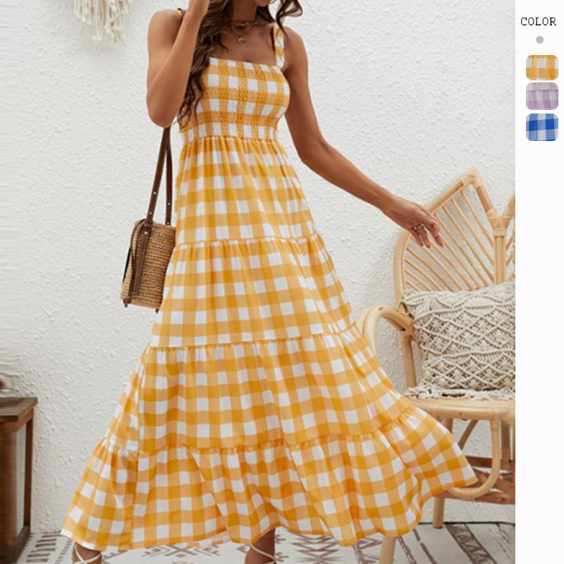 Women's Striped Strap Waist Dress CD523
