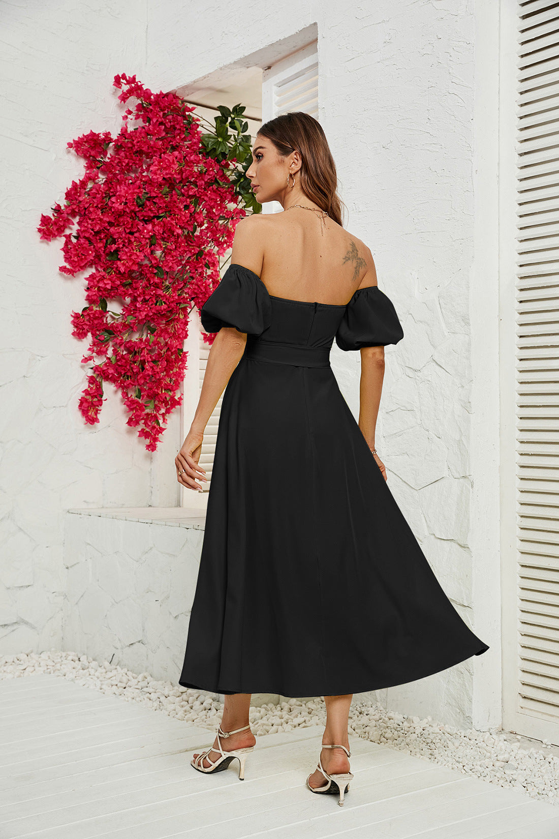 Women's Bust Lace Up Short Sleeve Dress CD583