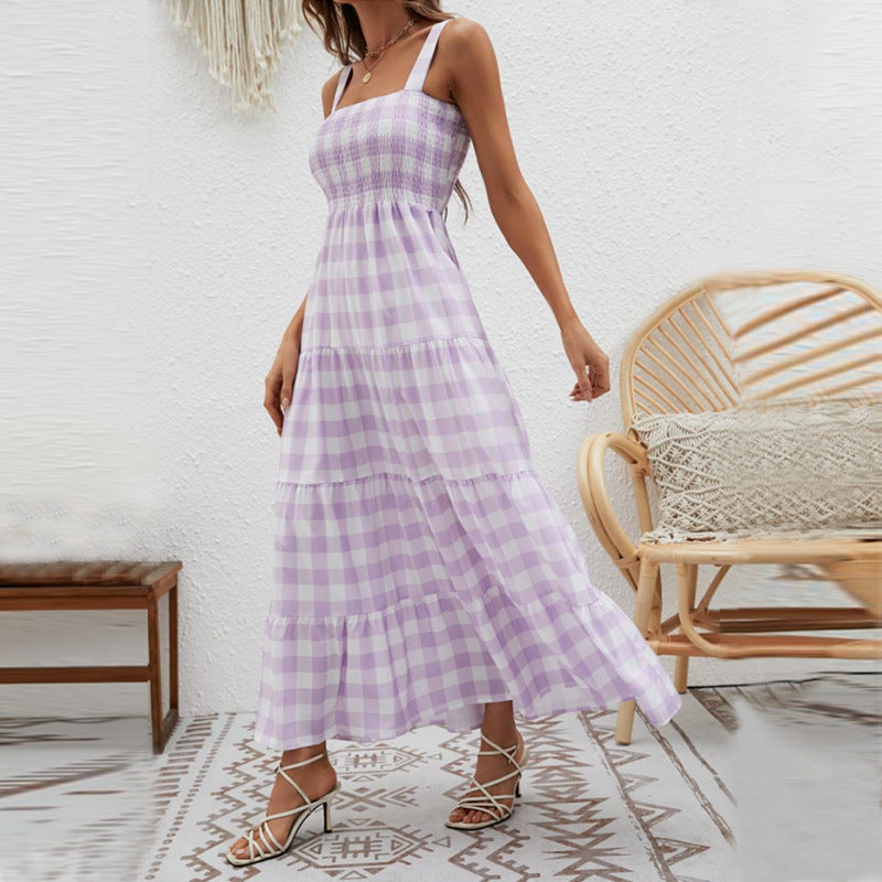 Women's Striped Strap Waist Dress CD523