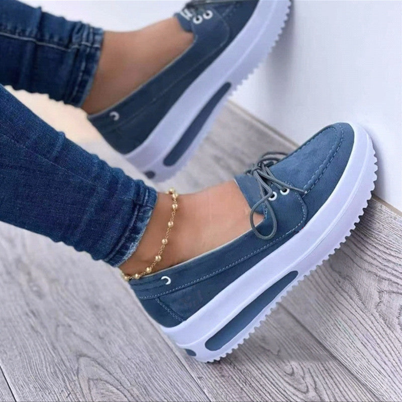 Women's Sports Leisure Low-top Loafers with Thick Soles CD504