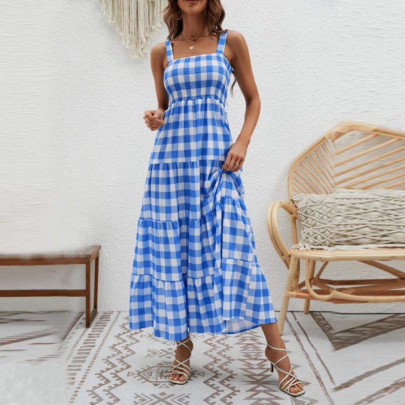 Women's Striped Strap Waist Dress CD523