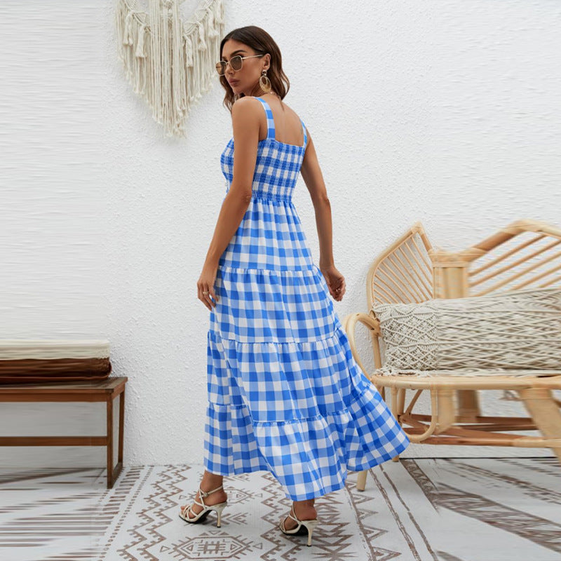 Women's Striped Strap Waist Dress CD523