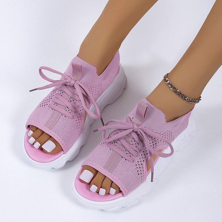 Women's Fish Mouth Thick Bottom Flyknit Casual Sandal CD509