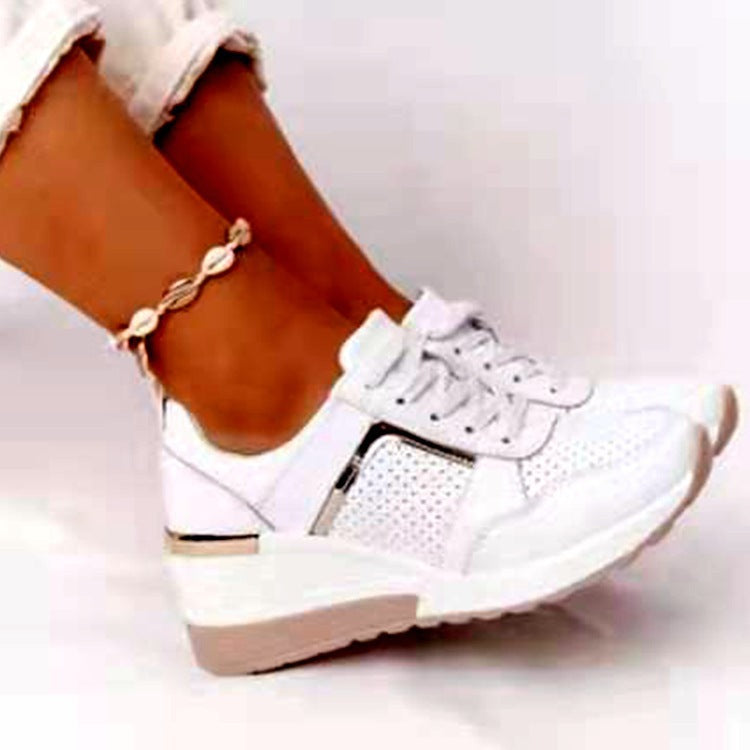 Women's Thick Sole Wedge Heel Strap Mesh Sneaker CD508