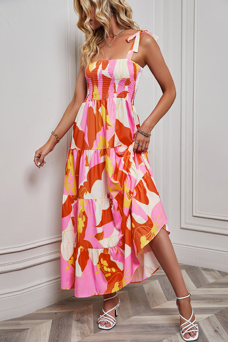 Women's Sexy Printed Strap Dress CD535