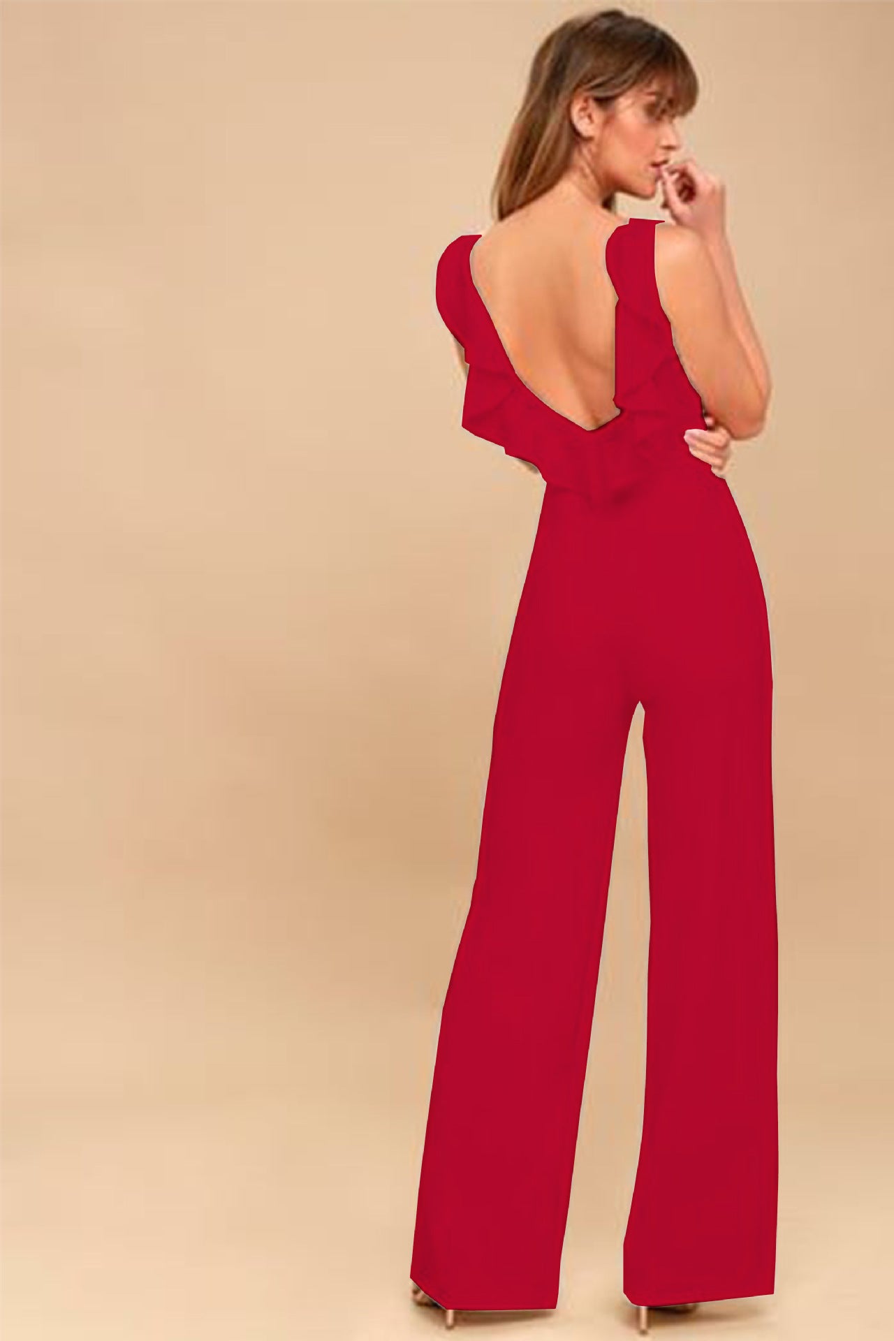Sleeveless Backless Slim Sexy Straight Jumpsuit CD648