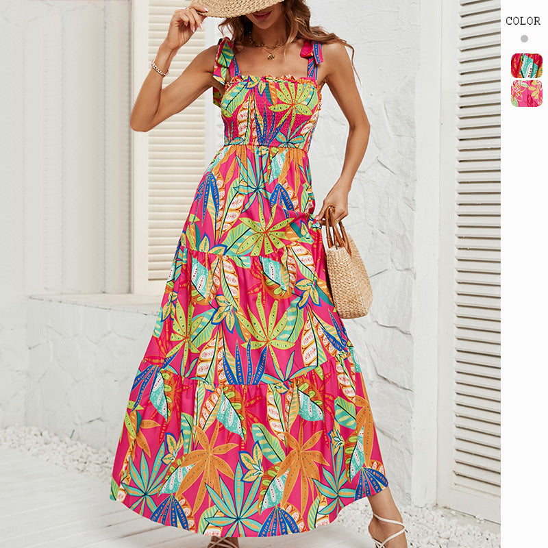 Women's Sexy Printed Suspender Dress CD564