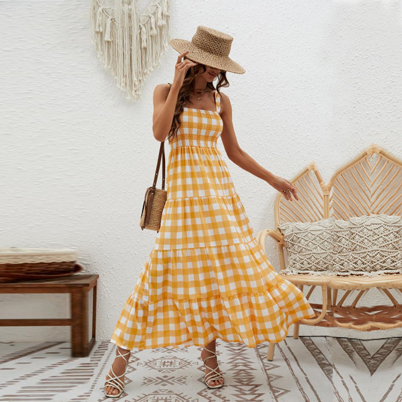 Women's Striped Strap Waist Dress CD523