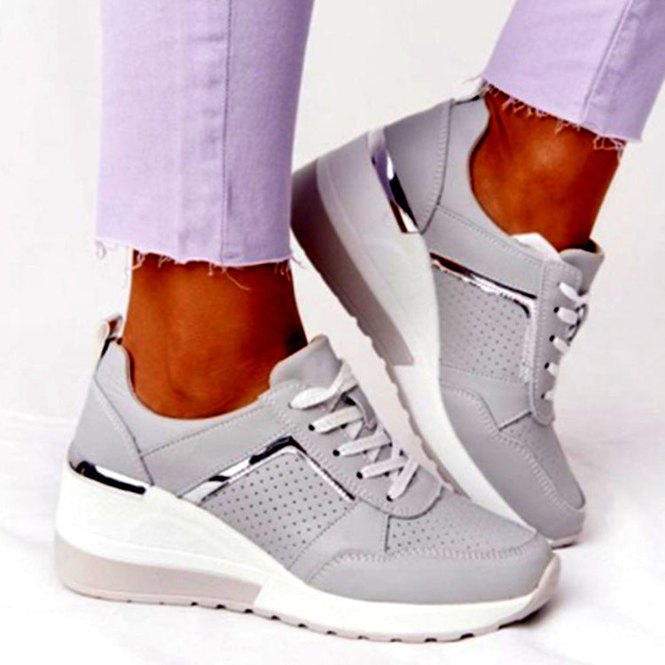 Women's Thick Sole Wedge Heel Strap Mesh Sneaker CD508