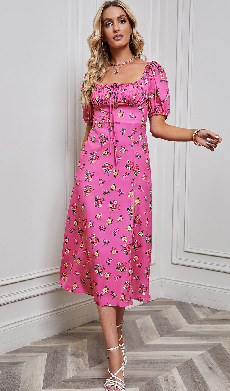 Women's Slim Split Floral Dress CD541