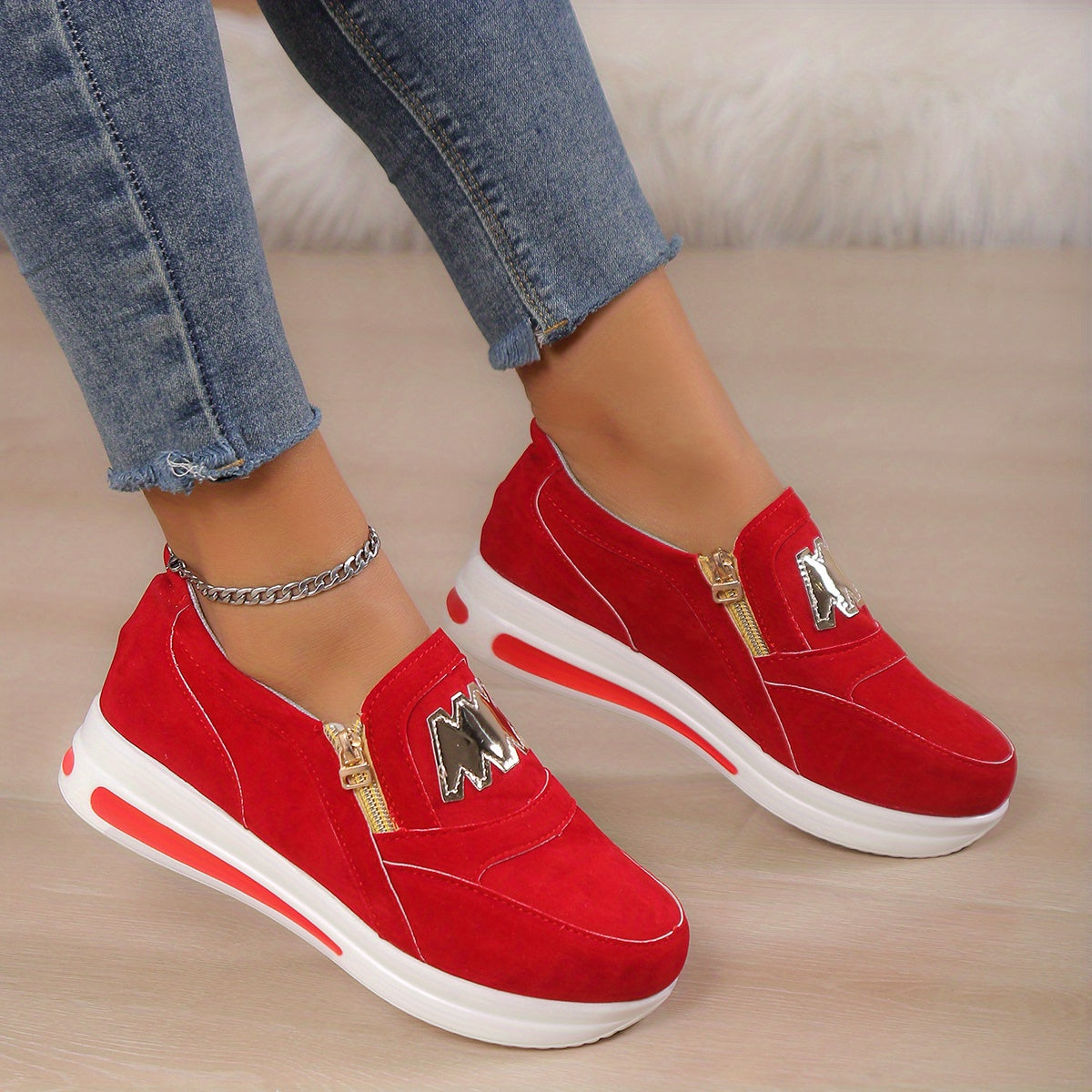 Women's Casual Platform Slip on Running Sneakers CD421