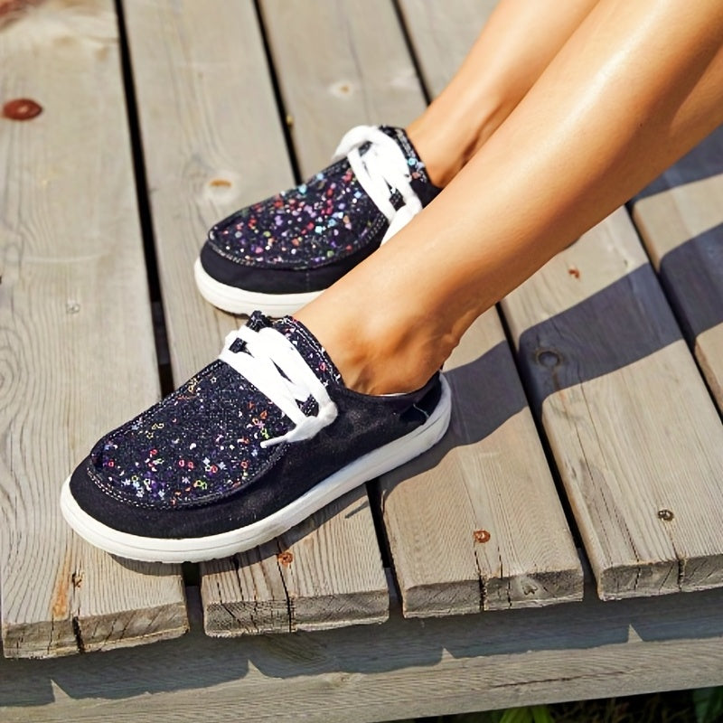 Women's Bling Sequins Flat Loafers Sneakers CD408