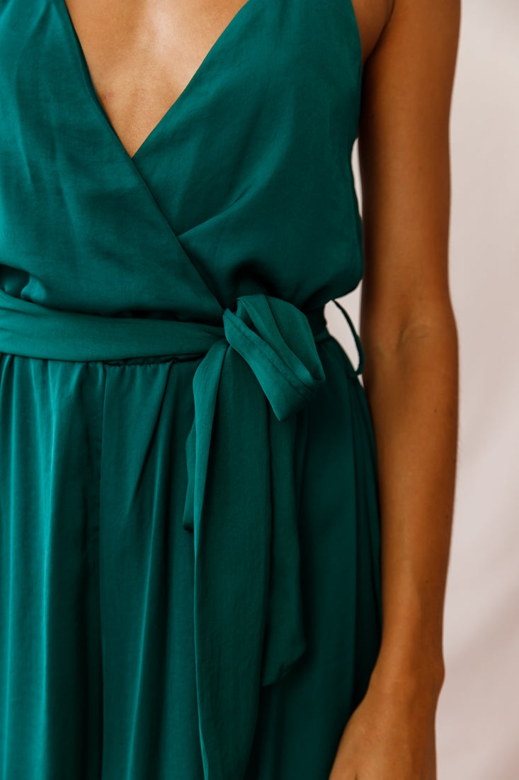 Charlotte Wide-Leg Cami Jumpsuit Forest Green
