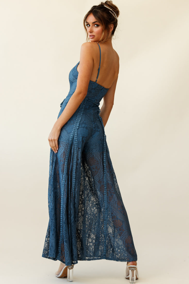 Charlotte Spring Lace Jumpsuit Midnight Blue
