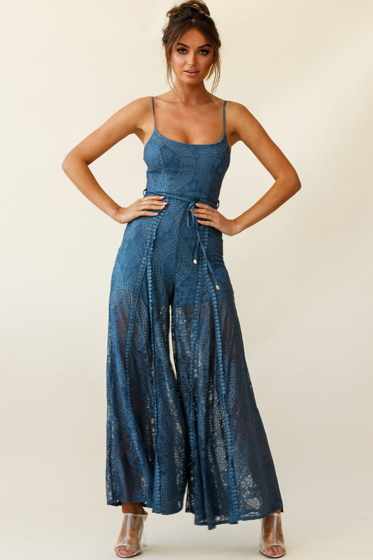 Charlotte Spring Lace Jumpsuit Midnight Blue