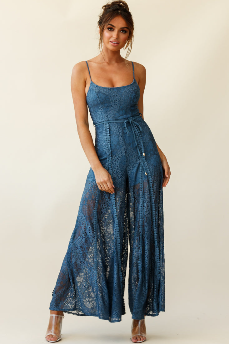 Charlotte Spring Lace Jumpsuit Midnight Blue