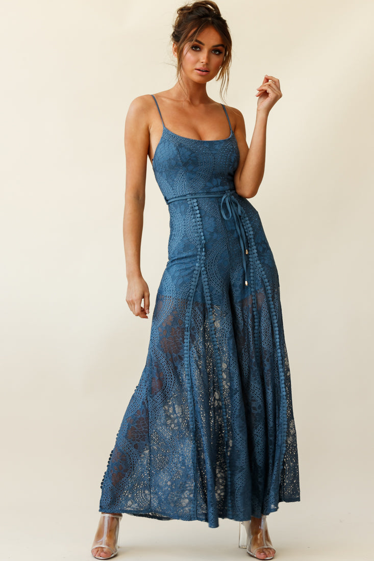 Charlotte Spring Lace Jumpsuit Midnight Blue
