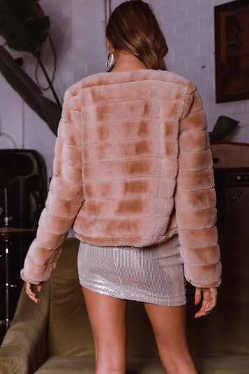 Charlotte MONTANA FAUX FUR JACKET CAMEL