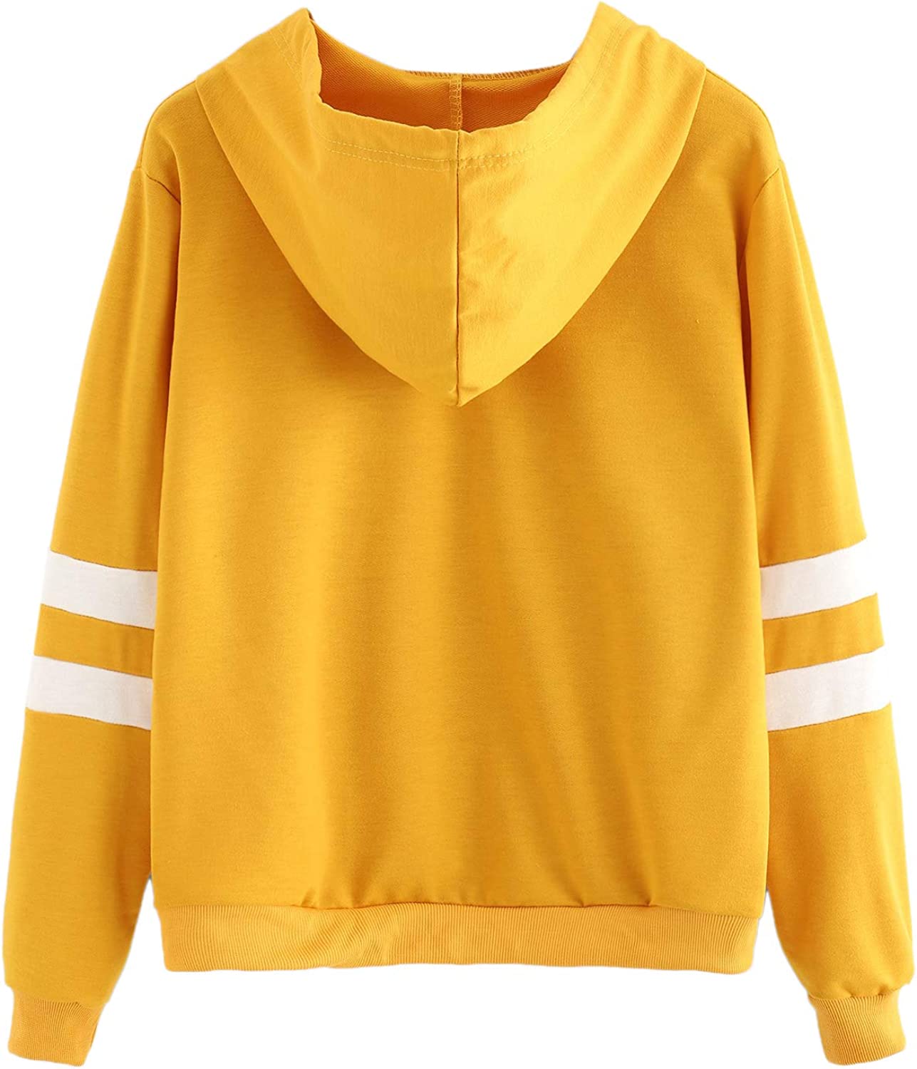 Women's Planet Print Striped Drawstring Pullover Sweatshirt Hoodies