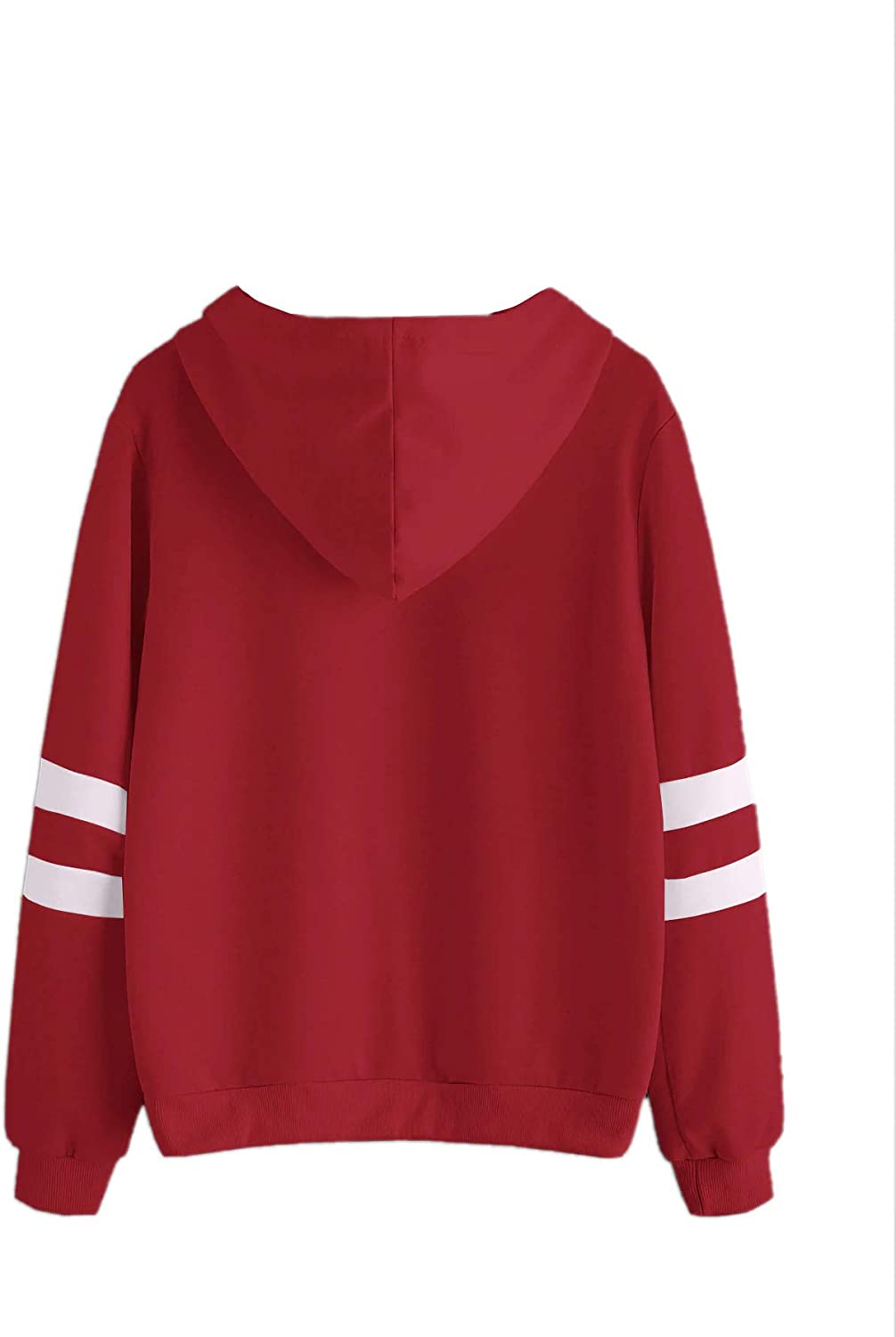 Women's Planet Print Striped Drawstring Pullover Sweatshirt Hoodies