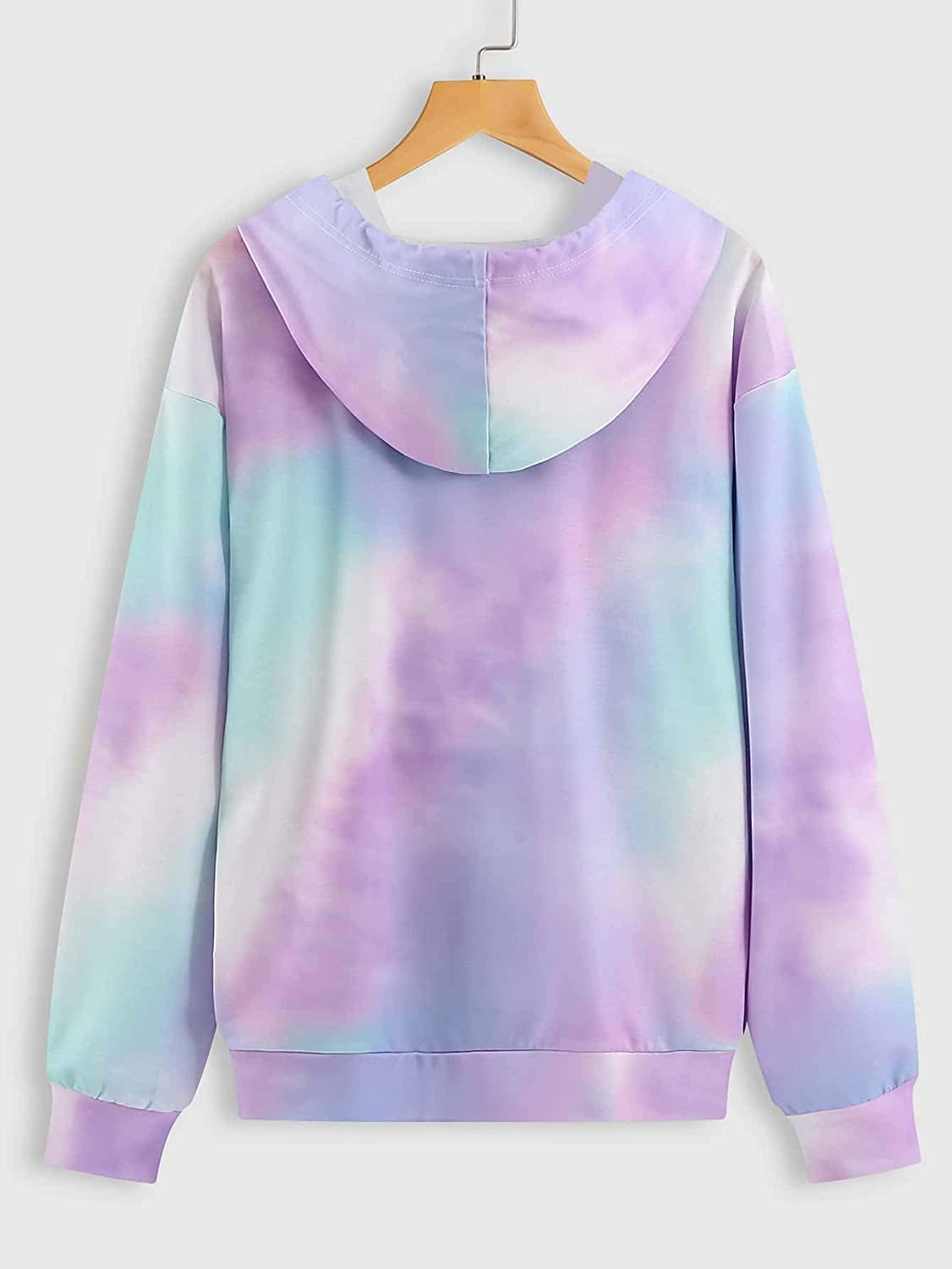 Women's Planet Print Striped Drawstring Pullover Sweatshirt Hoodies