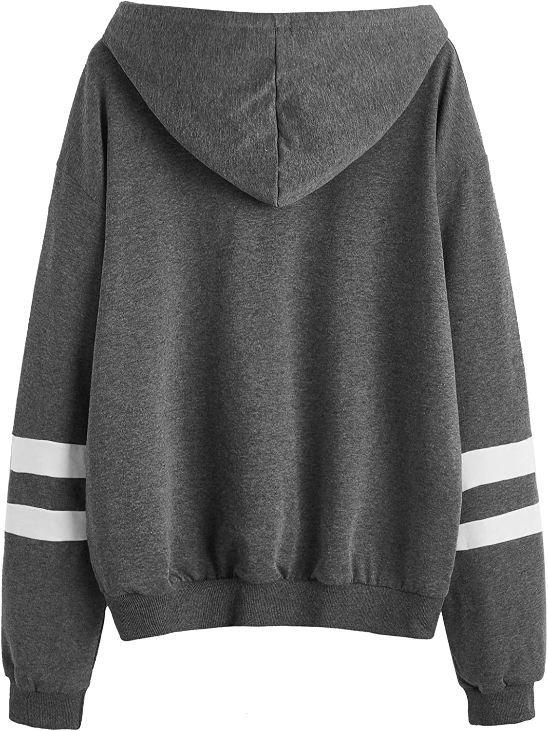 Women's Planet Print Striped Drawstring Pullover Sweatshirt Hoodies