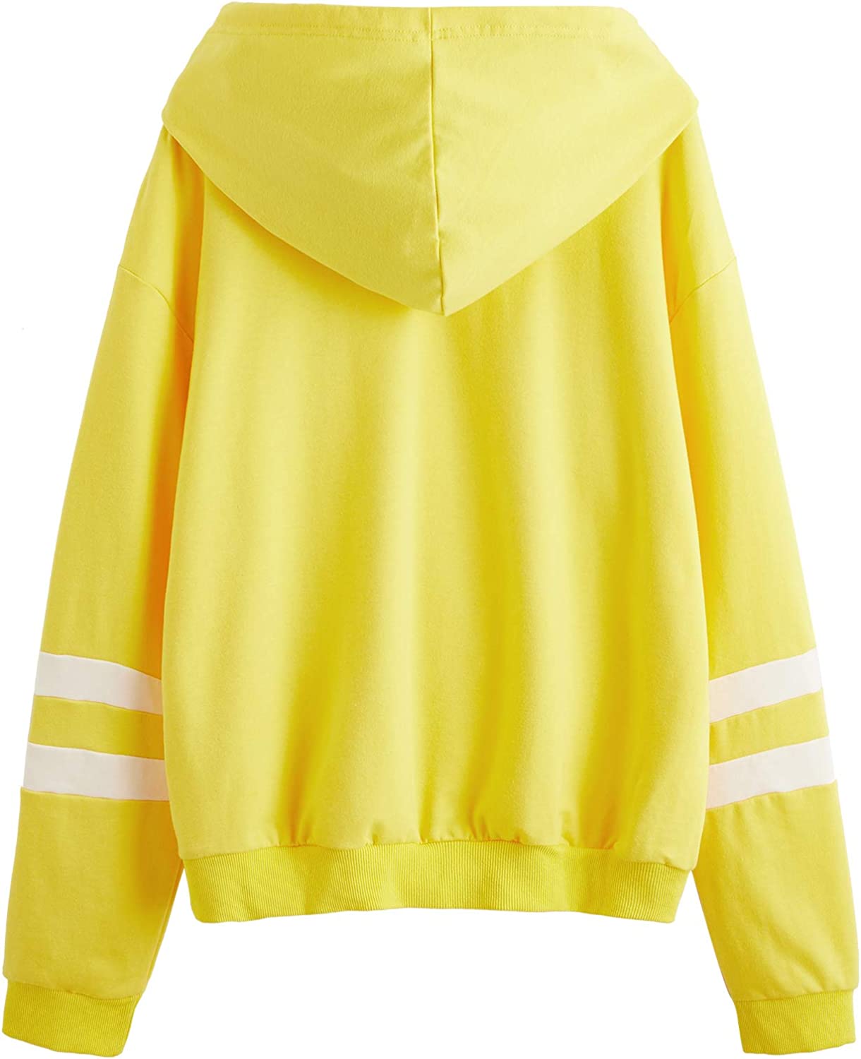 Women's Planet Print Striped Drawstring Pullover Sweatshirt Hoodies