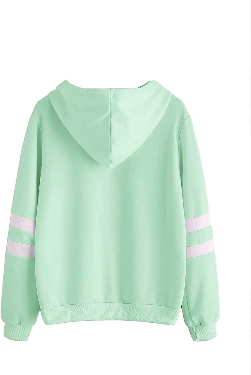 Women's Planet Print Striped Drawstring Pullover Sweatshirt Hoodies