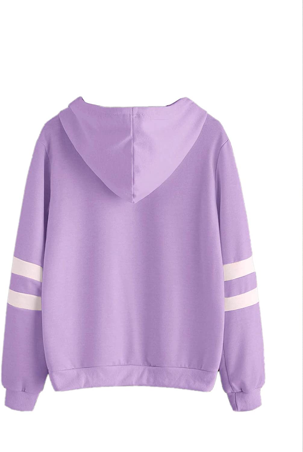Women's Planet Print Striped Drawstring Pullover Sweatshirt Hoodies