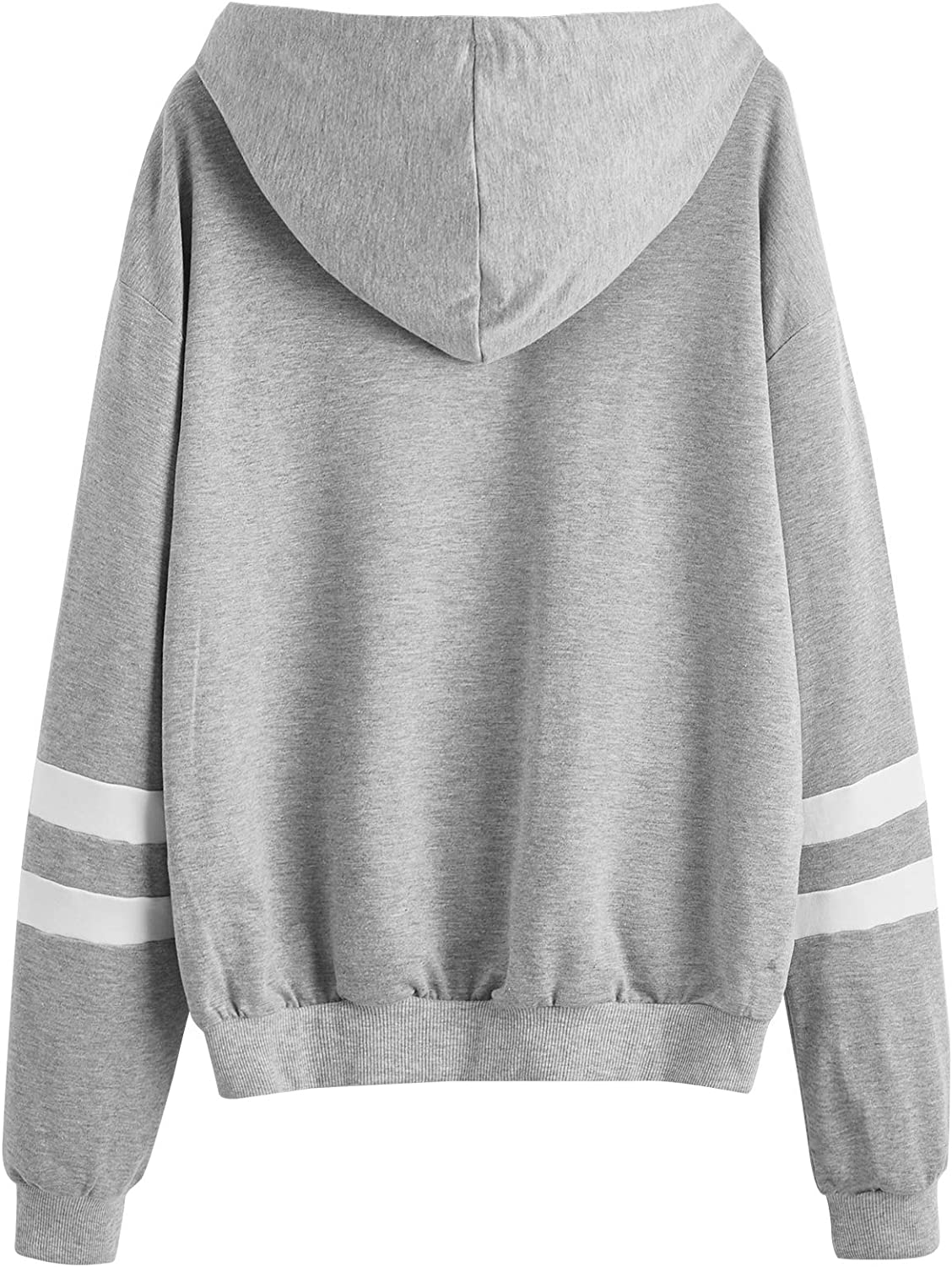 Women's Planet Print Striped Drawstring Pullover Sweatshirt Hoodies