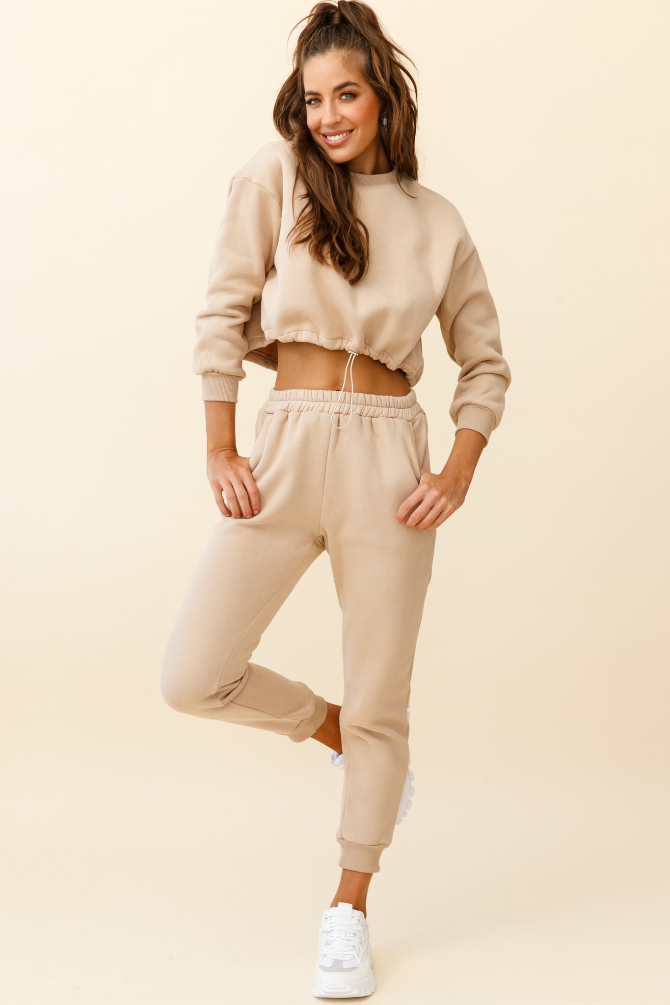 CHARLOTTE LONG SLEEVE PULL STRING SWEATER GREEN