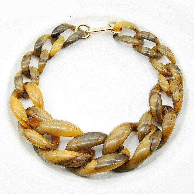 Bohemian Big Chunky Chain Link Necklace - Charlotte-dress